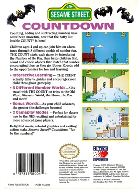 Sesame Street - Countdown (USA) box cover back